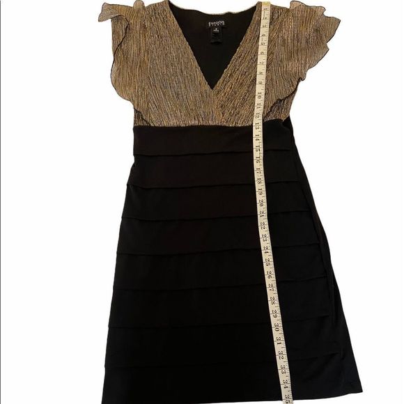 ENFOCUS Studio Metallic Top Deep V Tier Dress 8 - Picture 9 of 10